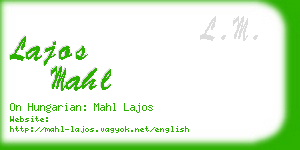 lajos mahl business card